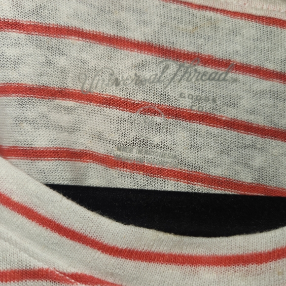 NWT Universal Thread Linen Boxy Striped Short Sleeve Shirt Women's XXL Red White - Picture 3 of 3